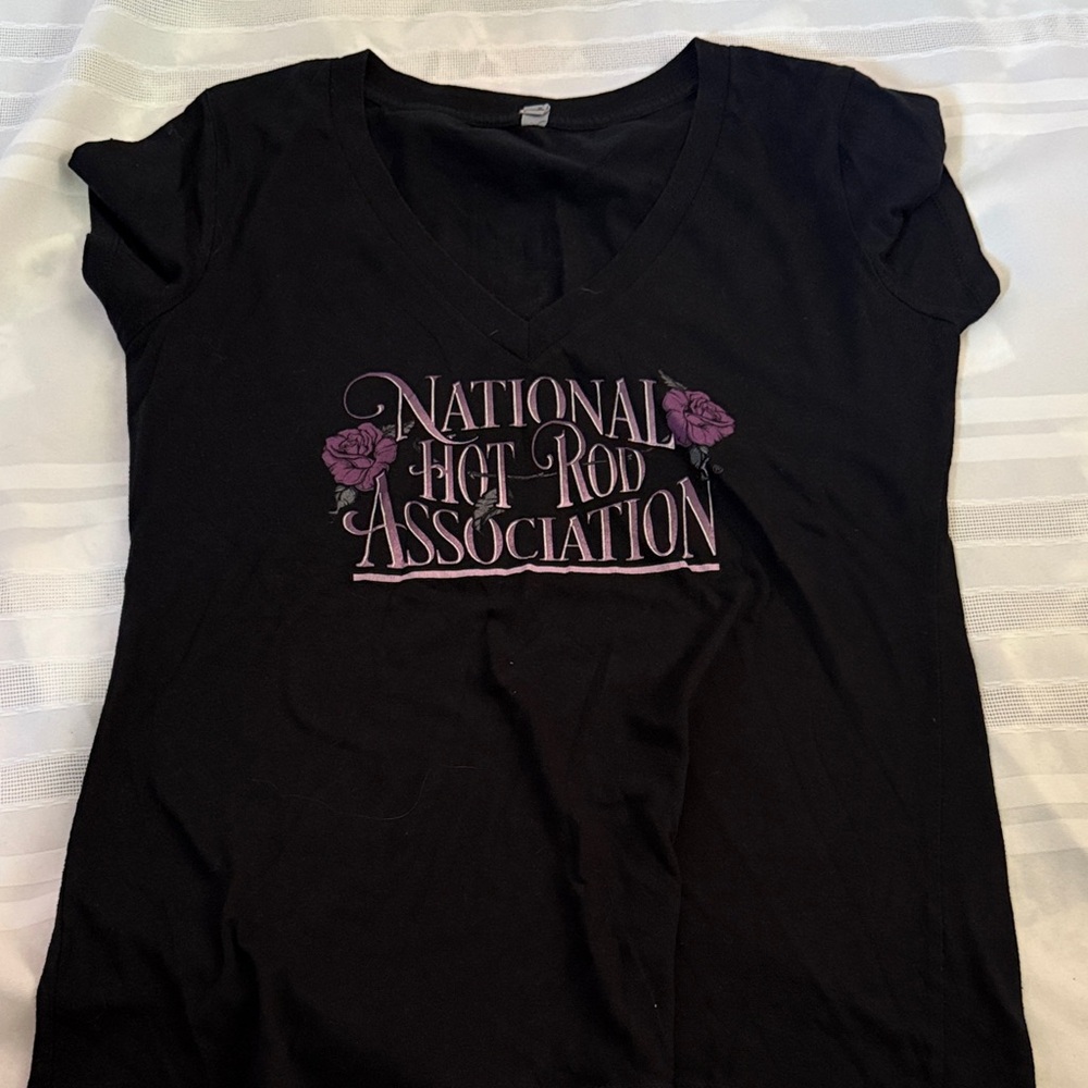 Next Level Apparel Black Tee with Purple Graphic